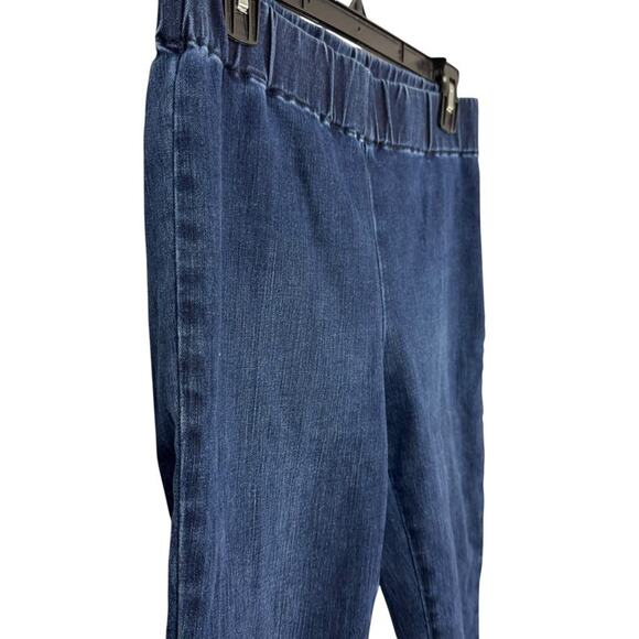 Soft Surroundings Pull On Dark Wash Jeggings Tapered Leg Jeans Elastic Waist S - Picture 4 of 16